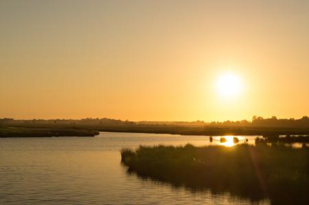 Sunset View on Body of Water