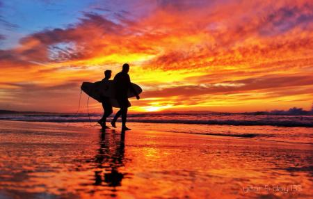 Surfers sunrise