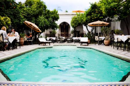 Swimming pool and restaurant