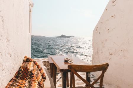 Table With Chair Beside the Sea