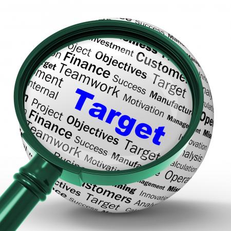 Target Magnifier Definition Means Business Goals And Objectives