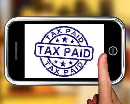 Tax Paid On Smartphone Shows Payment Confirmation