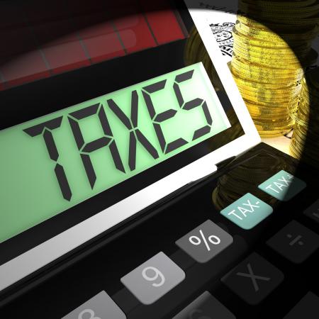 Taxes Calculated Shows Income And Business Taxation