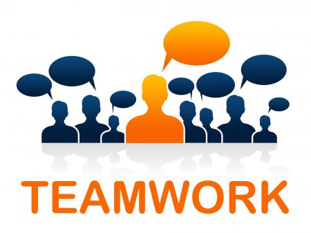 Team Teamwork Means Cooperating Ally And Cooperate