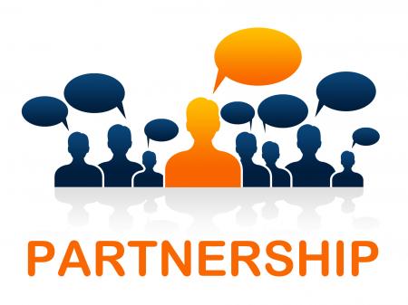 Teamwork Partnership Means Working Together And Cooperation