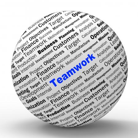 Teamwork Sphere Definition Means Unity And Partnership