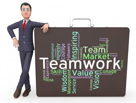 Teamwork Words Means Teams Unit And Unity