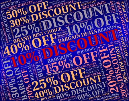 Ten Percent Off Indicates Retail Bargain And Word