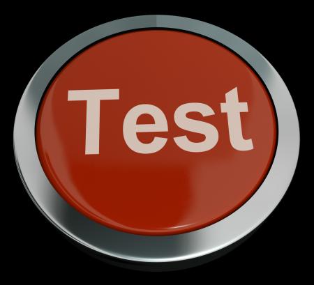 Test Button In Red Showing Quiz Or Online Questionnaire