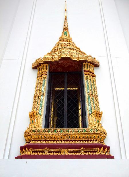 Thai style temple window at Wat Phra Kaew - Bangkok - Thailand