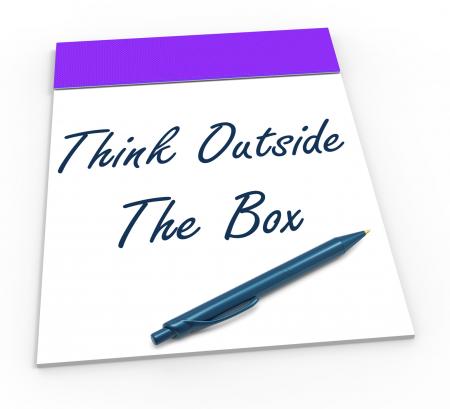 Think Outside The Box Notepad Means Unique Thoughts