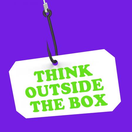 Think Outside The Box On Hook Shows Imagination And Creativity