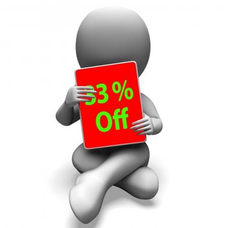 Thirty Three Percent Off Tablet Means 33 Discount Or Sale Online