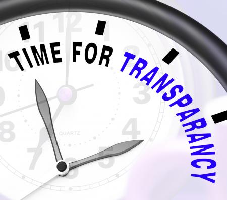 Time For Transparency Message Showing Ethics And Fairness