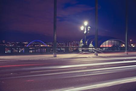 Time Lapse Photography of a Bridge during Night Time