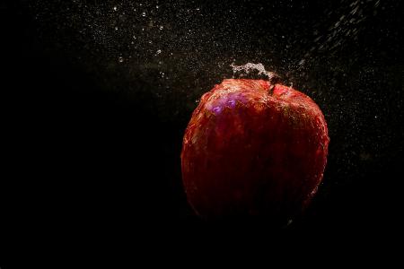 Time Lapse Photography Of Falling Red Apple