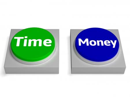 Time Money Buttons Shows Finances Or Leisure