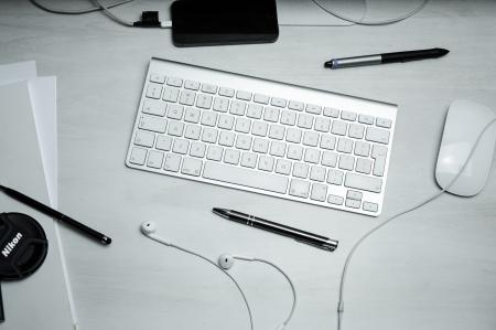 Top View of Computer Keyboard on Table