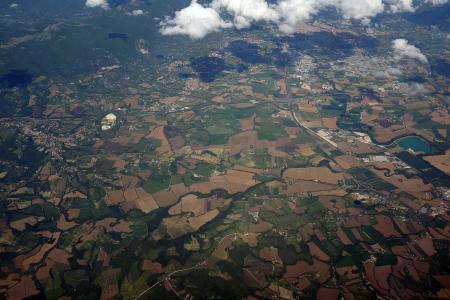 Top View of Green and Brown Field