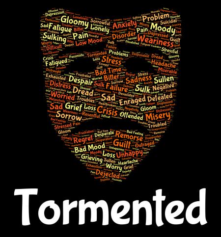 Tormented Word Represents Excruciating Wordclouds And Pain