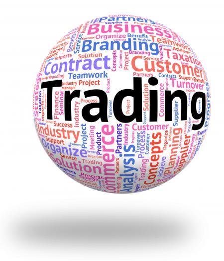 Trading Word Indicates Ecommerce Wordcloud And Business