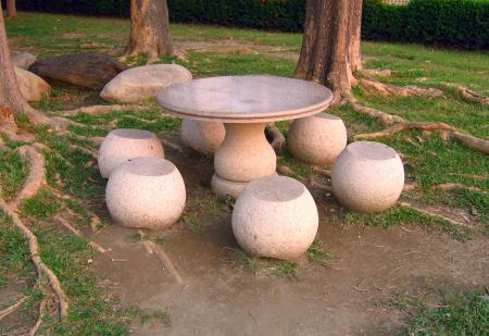 Traditional Chinese Stone Table and Stoo