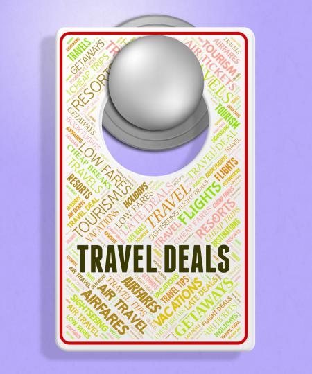 Travel Deals Represents Holiday Discount And Sign