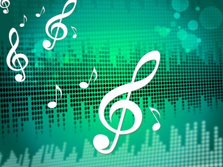 Treble Clef Background Means Sound Frequency Or Music Wave