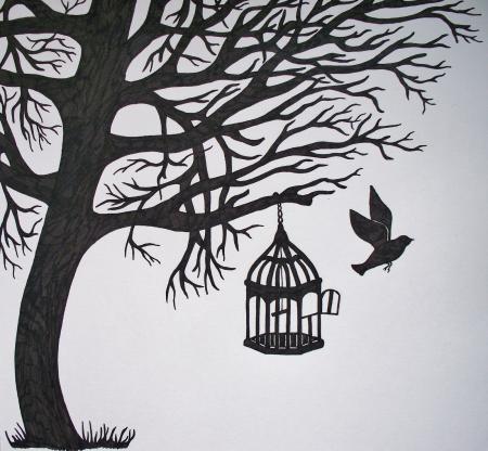Tree bird cage
