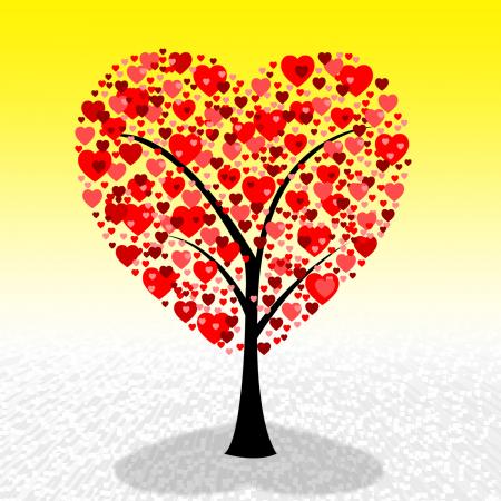 Tree Hearts Represents Valentine Day And Environment