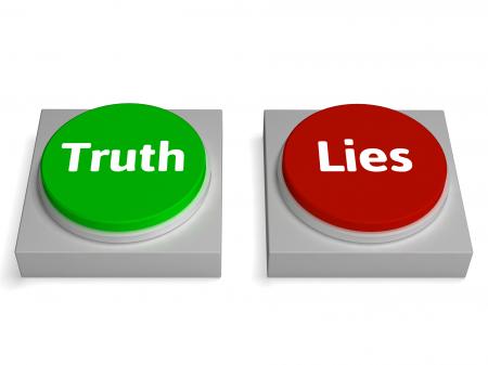 Truth Lies Buttons Show True Or Liar