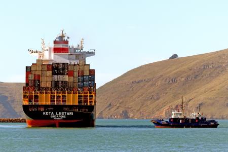 Tug boat at work.