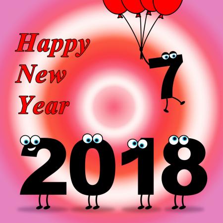 Twenty Eighteen Indicates Happy New Year And Celebrate