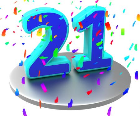 Twenty First Indicates Birthday Party And 21St