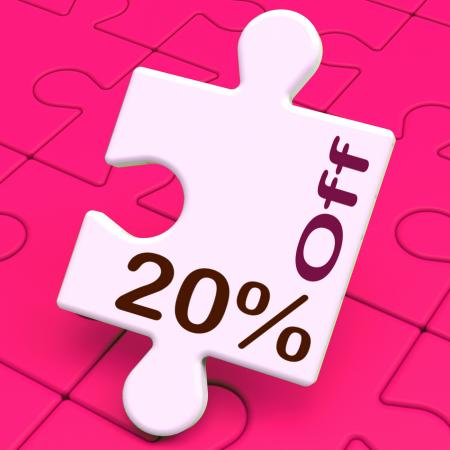 Twenty Percent Off Puzzle Means Discount Or Sale 20