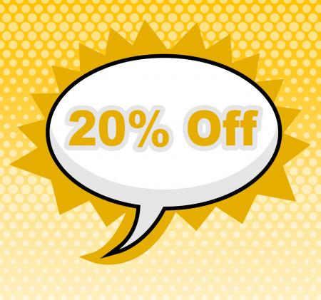 Twenty Percent Off Represents Sign Retail And Promotional