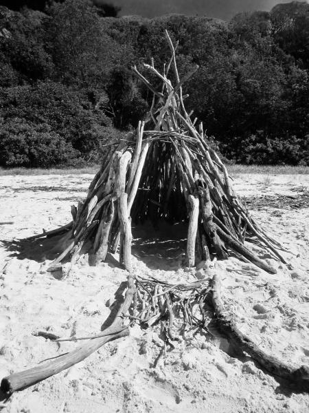 Twig Tent on Seashore