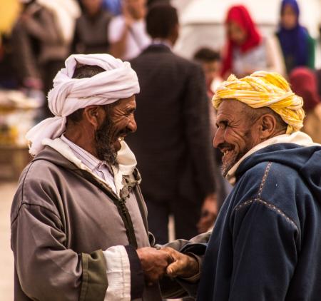 Two Man Smiling Each Other