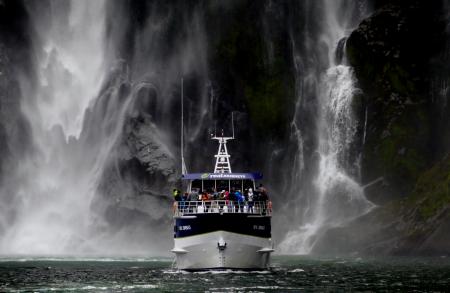 Under The Bowen Falls. Milford Sound. NZ