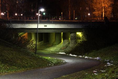Underpass at night