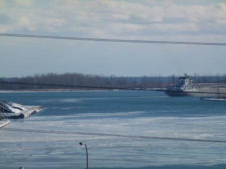 Unknown lake freighter departs Toronto through the Eastern Gap, 2013 12 30 (28)