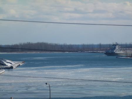 Unknown lake freighter departs Toronto through the Eastern Gap, 2013 12 30 (30)