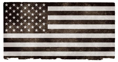 USA Grunge Flag - Black and White
