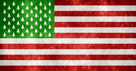 USA Grunge Flag - Christmas Trees