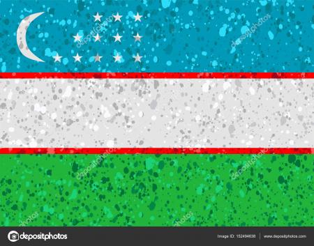 Uzbekistan Grunge Flag