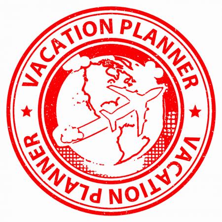 Vacation Planner Shows Vacational Organizing And Diary