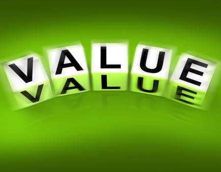 Value Blocks Displays Importance Significance and Worth