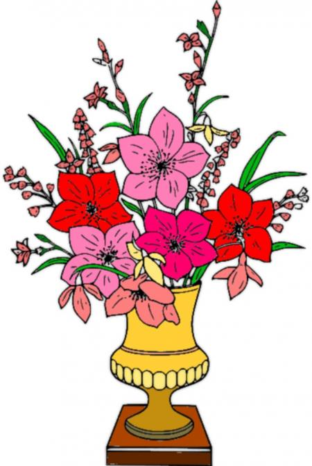 Vase of flowers clipart