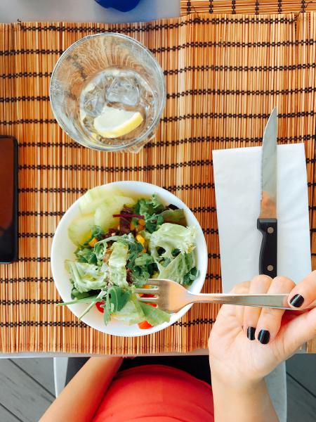 Vegetable Salad on White Bowl Served on Table