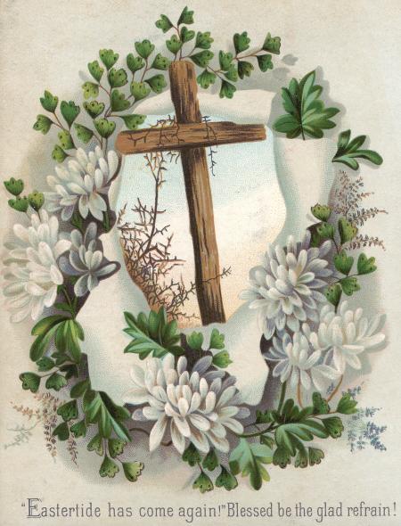 Victorian Greeting Card - Easter Cross